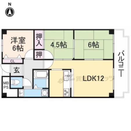 サンメゾン忍海(3LDK/2階)の間取り写真