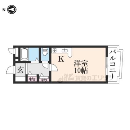 ハイツ寛(ワンルーム/3階)の間取り写真