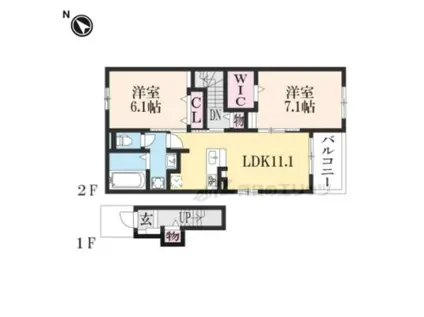 FORZA DK(2LDK/2階)の間取り写真