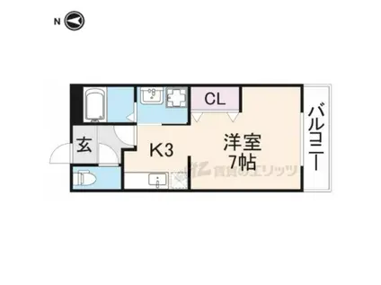 第6サンコーポ森脇(ワンルーム/3階)の間取り写真