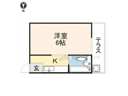 レインボーコア(1K/2階)の間取り写真