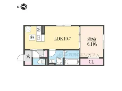 イルミナーレ(1LDK/1階)の間取り写真