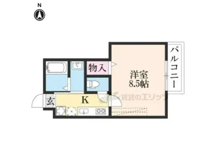 アークリード大津北(1K/3階)の間取り写真