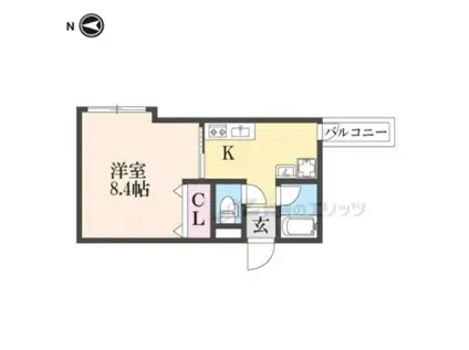 京OHBU(1K/3階)の間取り写真