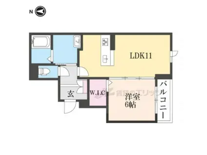 リリオス(1LDK/2階)の間取り写真