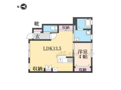 草津線 三雲駅 徒歩27分 2階建 築3年(1LDK/1階)の間取り写真