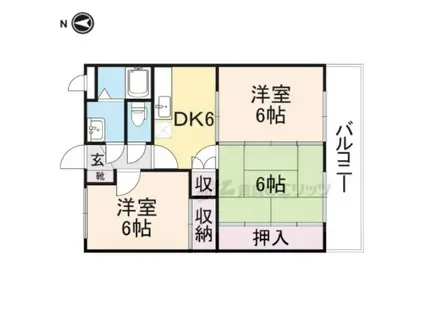 ユーミー吉田(3DK/2階)の間取り写真