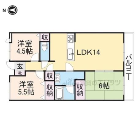 レジデンスコマイ(3LDK/2階)の間取り写真