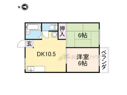 オブリガード・アイ(2DK/2階)の間取り写真