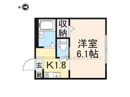 EVER GREEN(1K/1階)の間取り写真