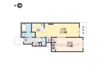 ヴィオラ パッソ(1LDK/1階)の間取り写真