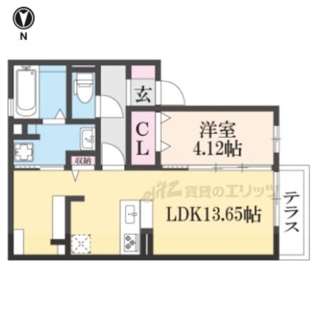 NEXUS山中(1LDK/1階)の間取り写真