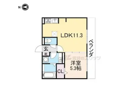 サニーソレイユ(1LDK/3階)の間取り写真