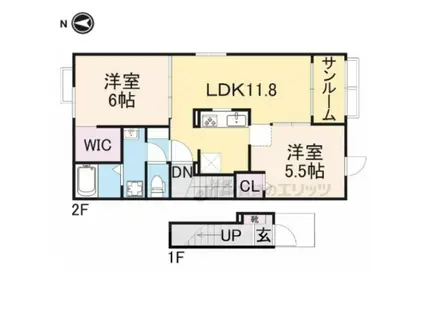 カテリーナ(2LDK/2階)の間取り写真