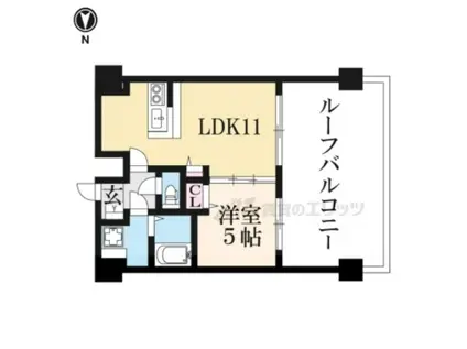 アクアプレイス京都三条朱雀705(1LDK/7階)の間取り写真