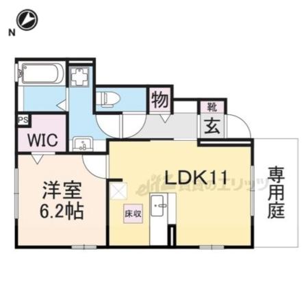 モデラート(1LDK/1階)の間取り写真