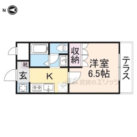 キャンディ・ポット(1K/1階)の間取り写真