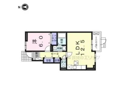 ランドマーク桜井 (1LDK/1階)の間取り写真