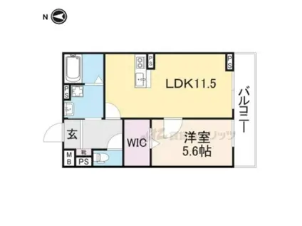 ALBERO京都椥辻(1LDK/3階)の間取り写真