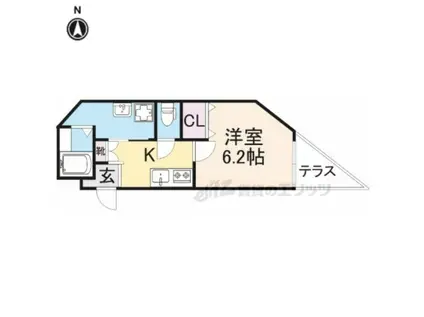 アンリシール (1K/4階)の間取り写真