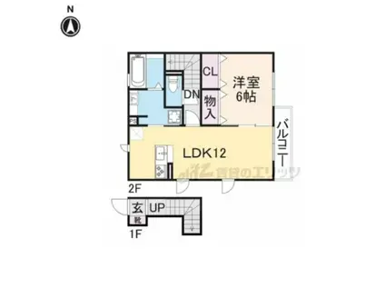メゾンポワール大和八木(1LDK/2階)の間取り写真