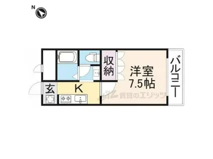 オアシスコート古沢(1K/1階)の間取り写真