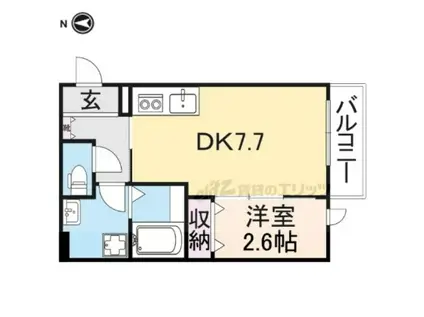 サンハイツ佐保(1DK/1階)の間取り写真