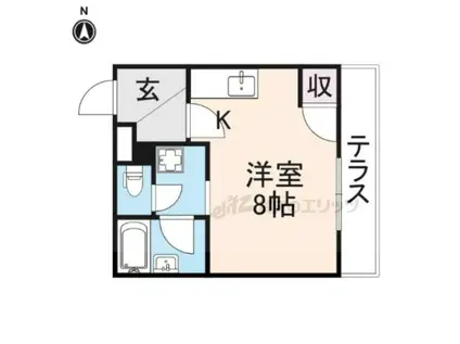 ウエストヴィラ橿原(ワンルーム/1階)の間取り写真