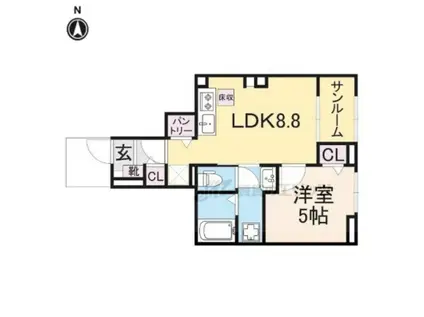 アネモスヒルズ天理(1LDK/1階)の間取り写真