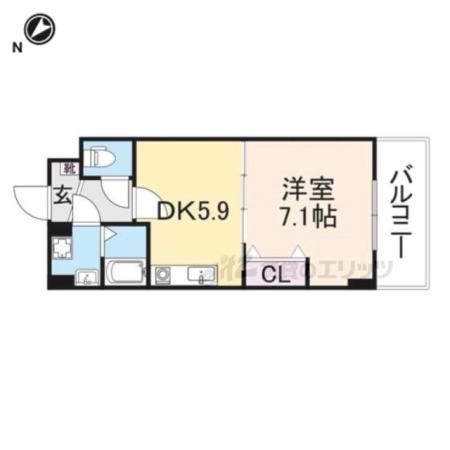 フレンドリーハウス匠南彦根(1DK/5階)の間取り写真