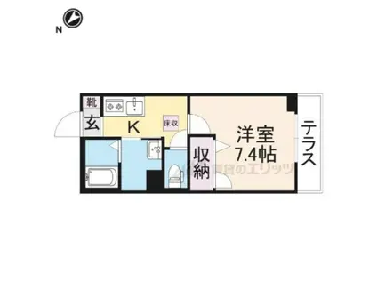 シャーメゾン忠 彦根(1K/1階)の間取り写真