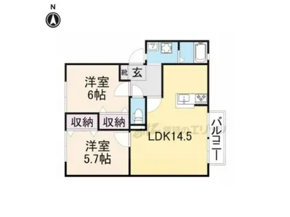 エスペランサ(2LDK/2階)の間取り写真