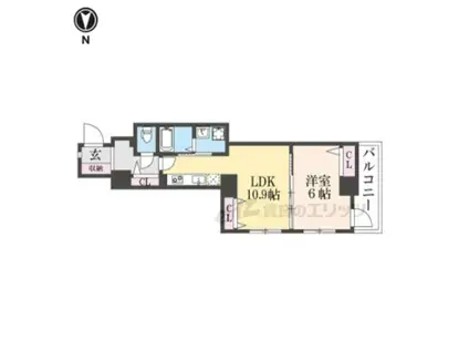 ロイヤルレジェンド西大津弐番館(1LDK/8階)の間取り写真