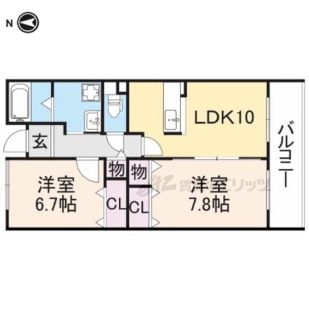 サニーコートほんまち(2LDK/2階)の間取り写真