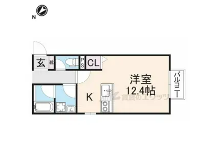 ロックポイント(1K/2階)の間取り写真