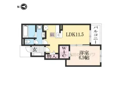 メゾン・ド・ジュネス(1LDK/1階)の間取り写真