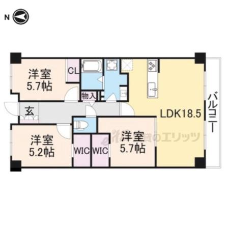 PHOENIXCOURT交野(3LDK/2階)の間取り写真