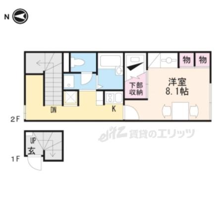 レオパレス山の辺(1K/2階)の間取り写真