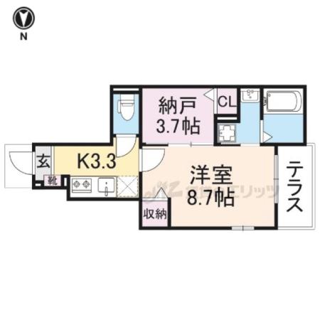 トレミカーサ 星の森(1K/1階)の間取り写真