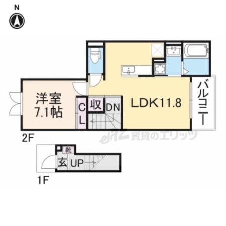 トレミカーサ 星の森(1LDK/2階)の間取り写真