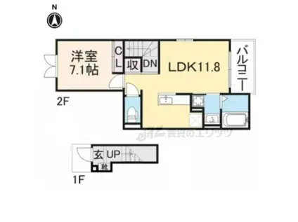 トレミカーサ 星の森(1LDK/2階)の間取り写真