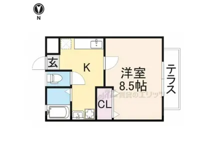 フリーデンヒュッテ(1K/2階)の間取り写真