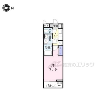 ハルズGOIDO(1K/1階)の間取り写真