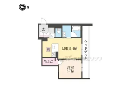 SHAMAISON SERDINA(1LDK/1階)の間取り写真