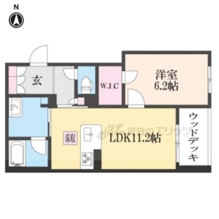 SHAMAISON SERDINA(1LDK/1階)の間取り写真