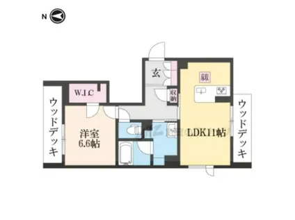 SHAMAISON SERDINA(1LDK/1階)の間取り写真