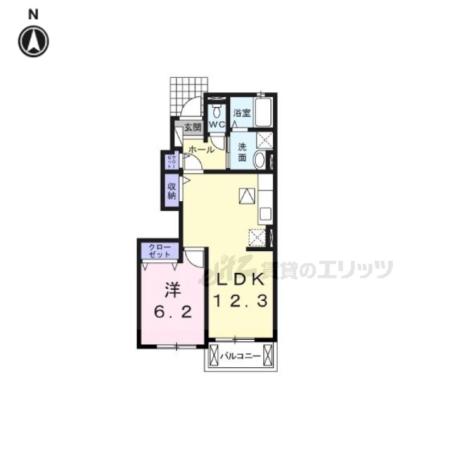 ボヌールA(1LDK/1階)の間取り写真