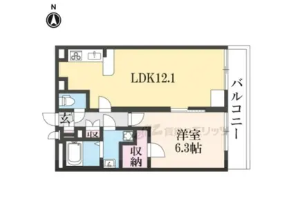 レオパレスエクセル耳成(1LDK/3階)の間取り写真
