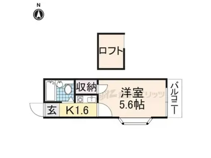リファインコート八木(1K/2階)の間取り写真