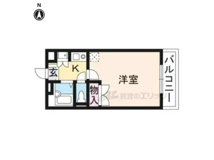 レオパレス二上(1K/1階)の間取り写真